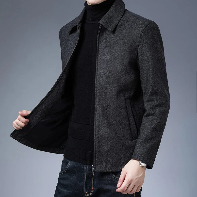 Classic Lapel Short Windbreaker Jacket