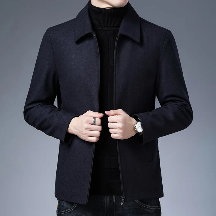 Classic Lapel Short Windbreaker Jacket