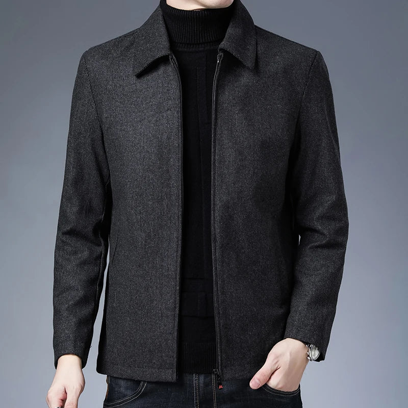 Classic Lapel Short Windbreaker Jacket