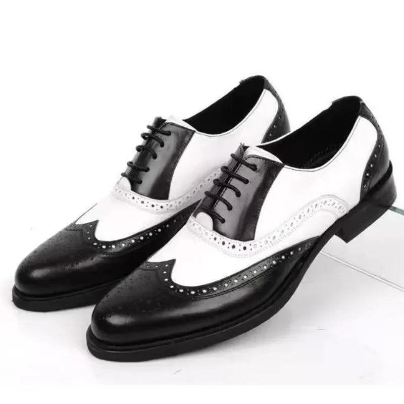 Classic Two-Tone Oxford Brogue Shoes