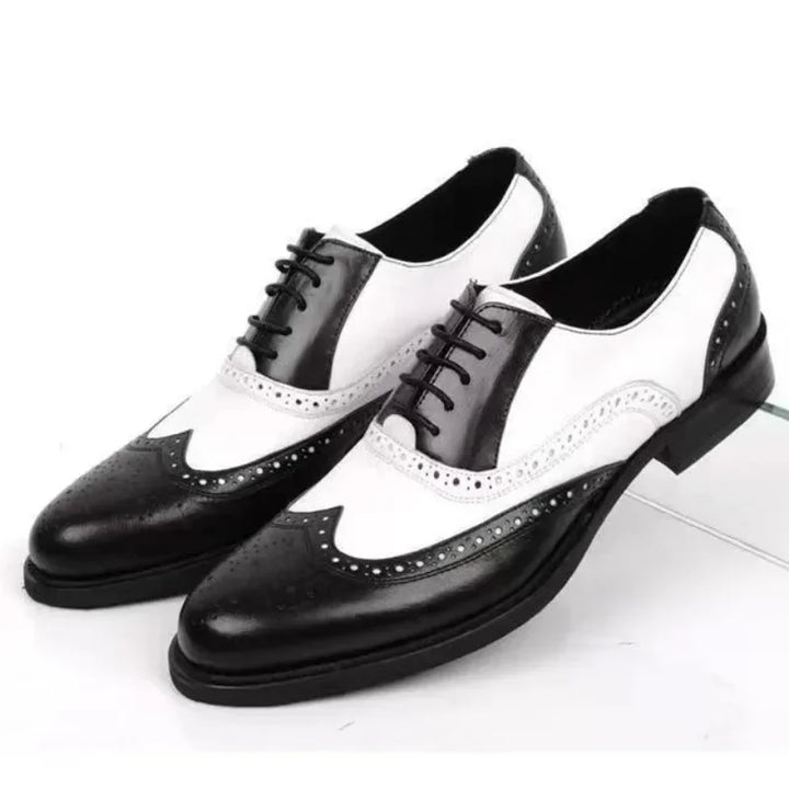 Classic Two-Tone Oxford Brogue Shoes