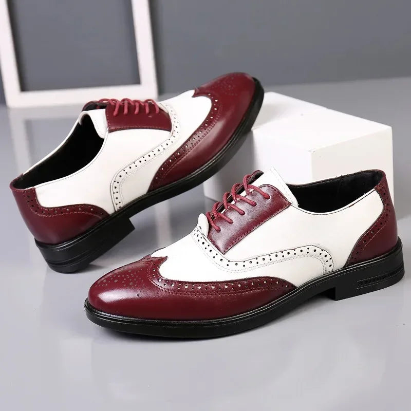 Classic Two-Tone Oxford Brogue Shoes