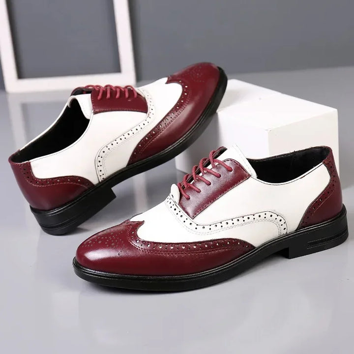 Classic Two-Tone Oxford Brogue Shoes