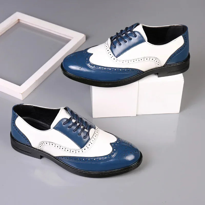 Classic Two-Tone Oxford Brogue Shoes