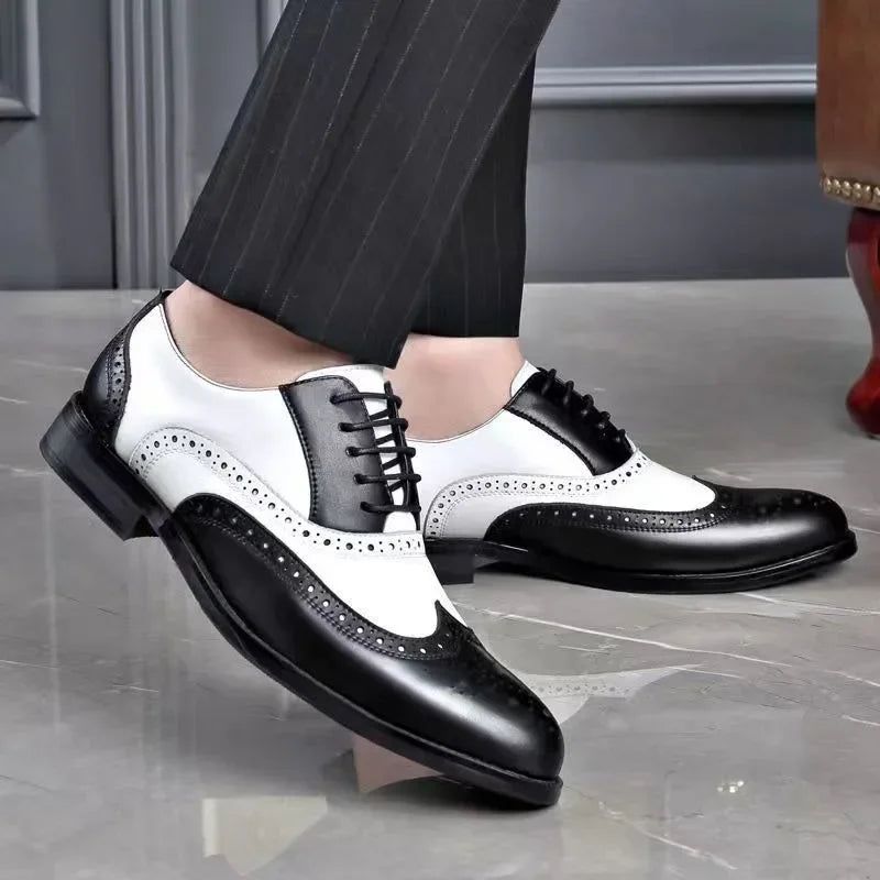 Classic Two-Tone Oxford Brogue Shoes