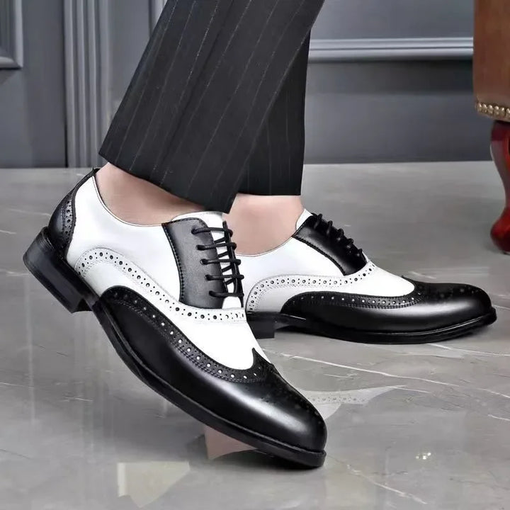 Classic Two-Tone Oxford Brogue Shoes