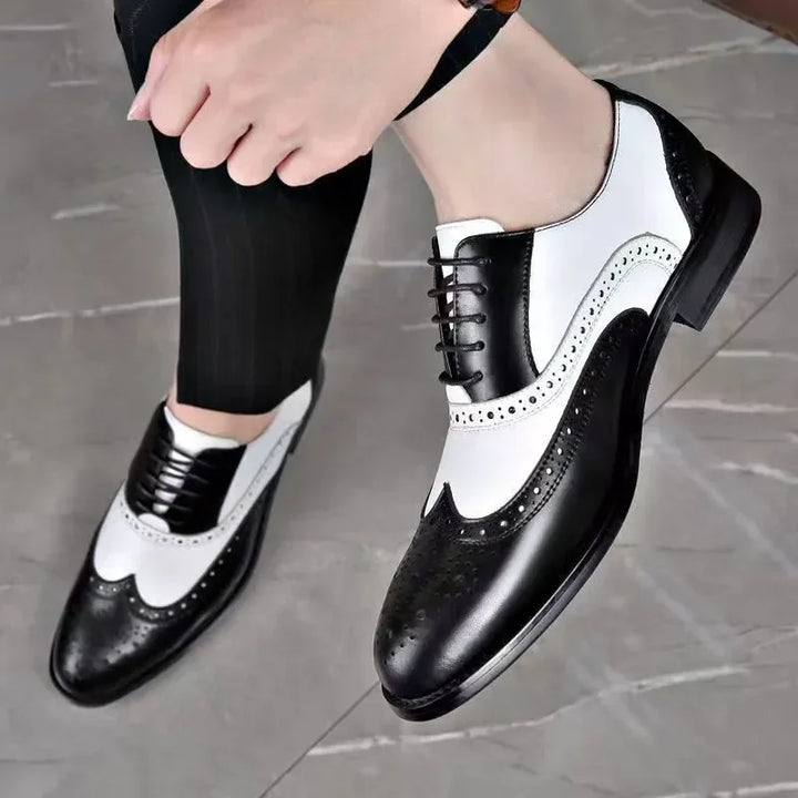 Classic Two-Tone Oxford Brogue Shoes