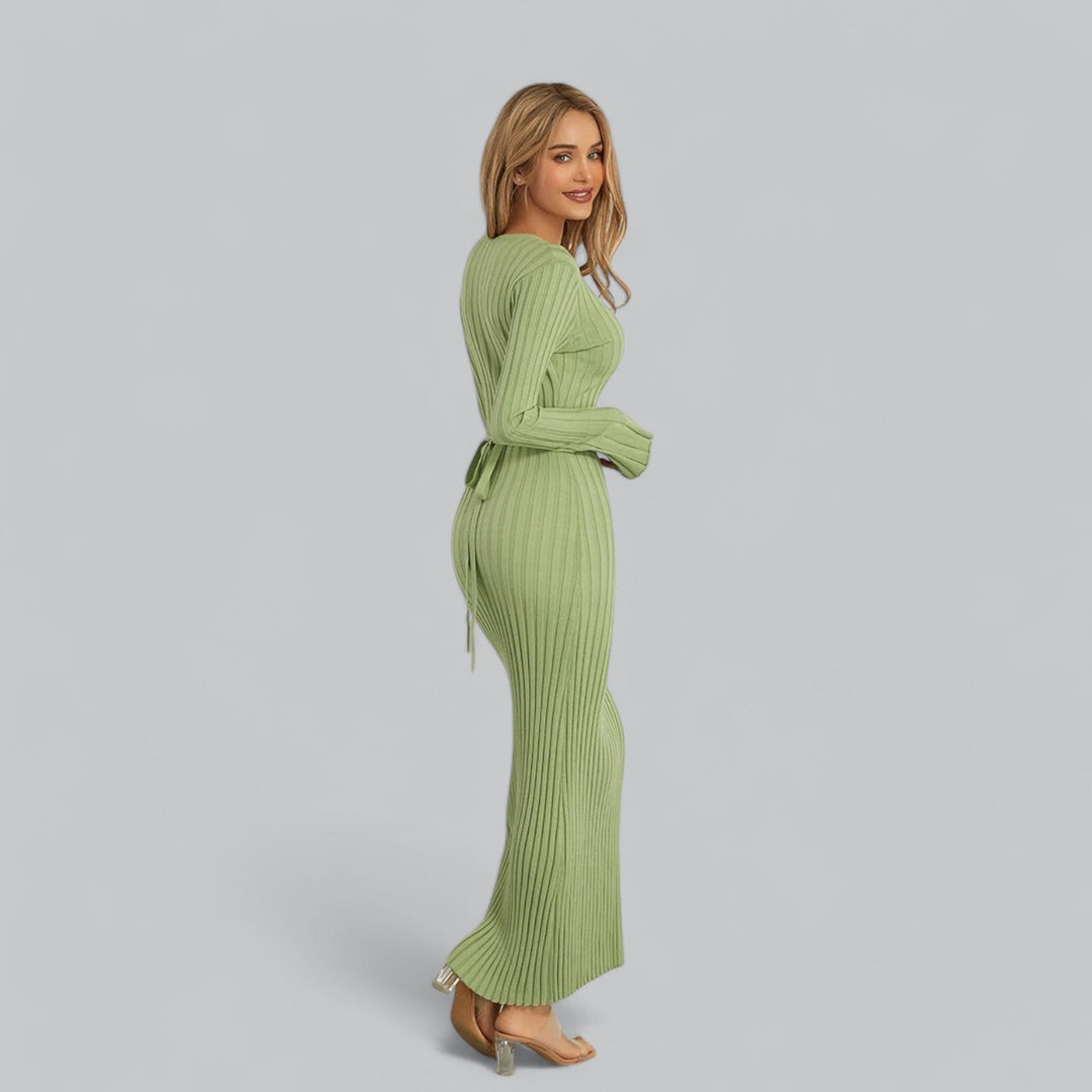 Classy Lace-Up Maxi Dress