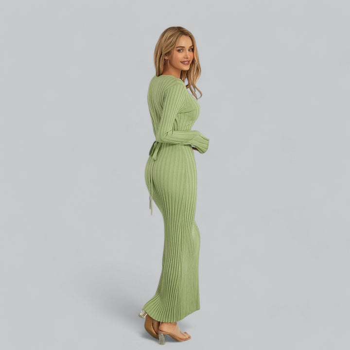 Classy Lace-Up Maxi Dress