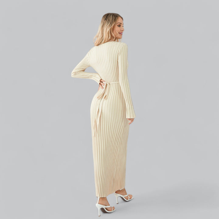 Classy Lace-Up Maxi Dress