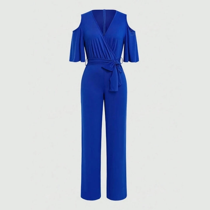 Cold Shoulder Wrap Jumpsuit