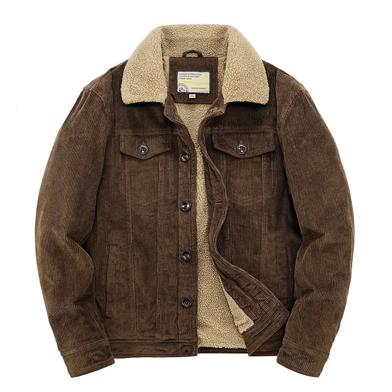 Corduroy Sherpa Lined Trucker Jacket