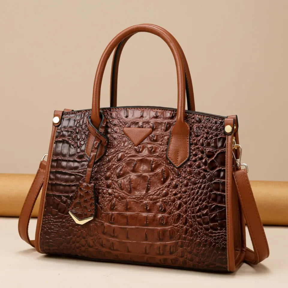 Crocodile Leather Top-Handle Bag