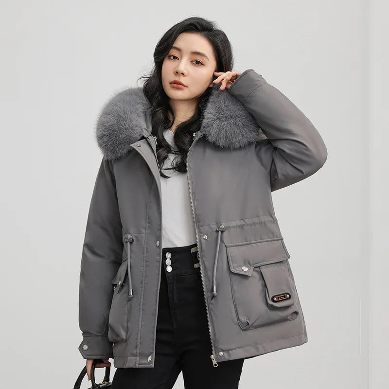 Cropped Wool Blend Collarless Jacket