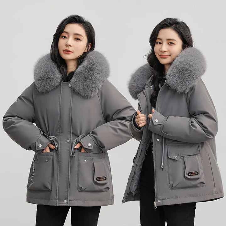Cropped Wool Blend Collarless Jacket