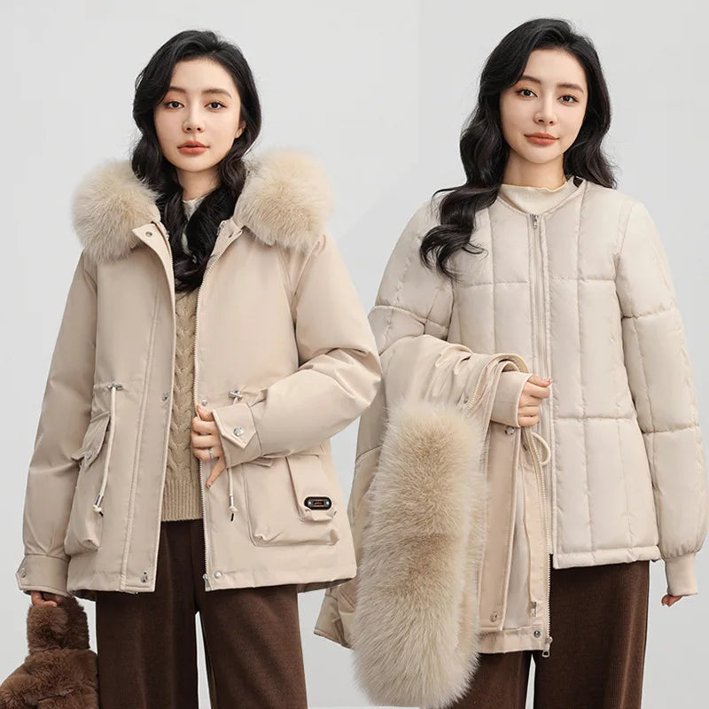 Cropped Wool Blend Collarless Jacket