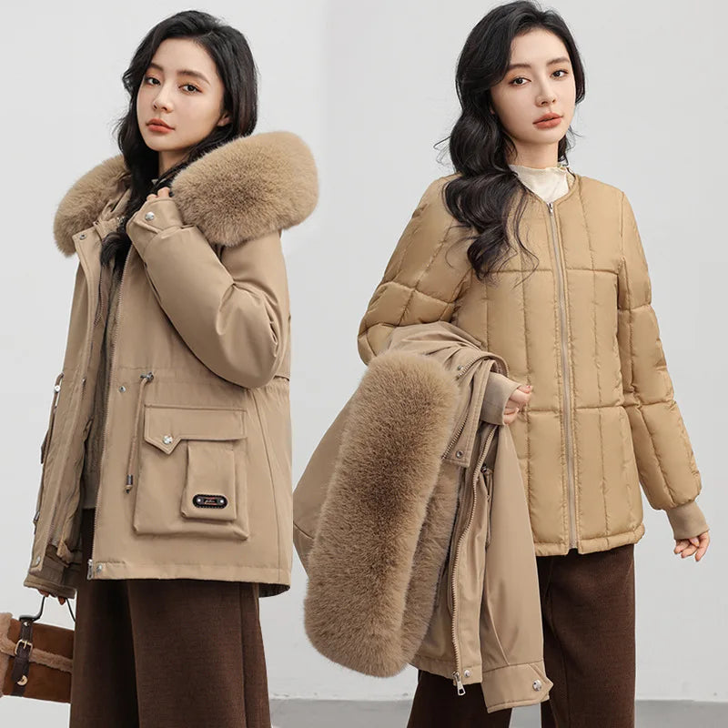 Cropped Wool Blend Collarless Jacket