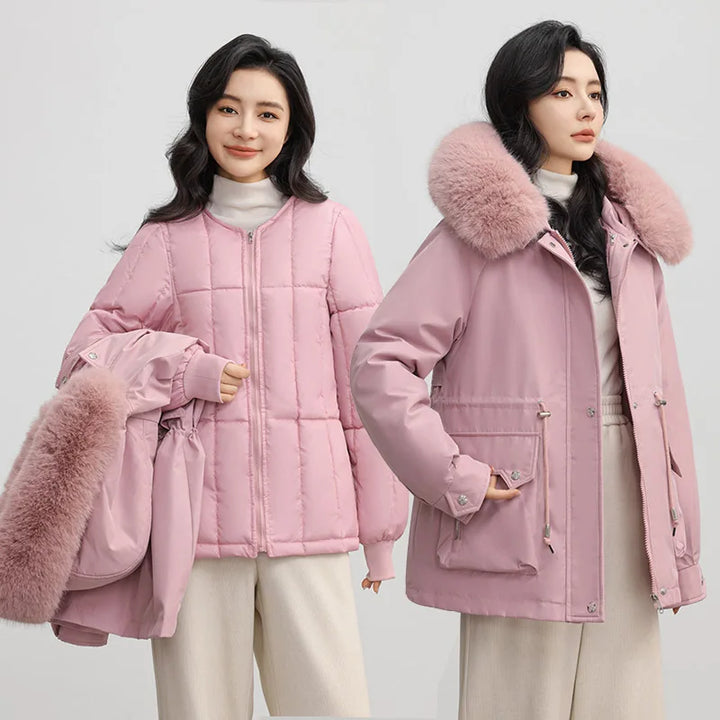 Cropped Wool Blend Collarless Jacket
