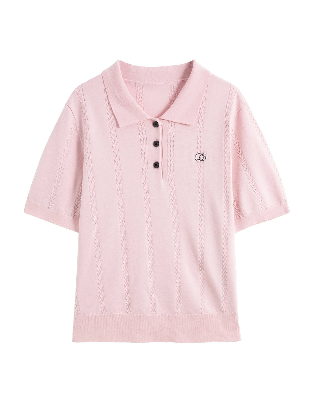 Eco Knit Polo Top with Contrast Collar