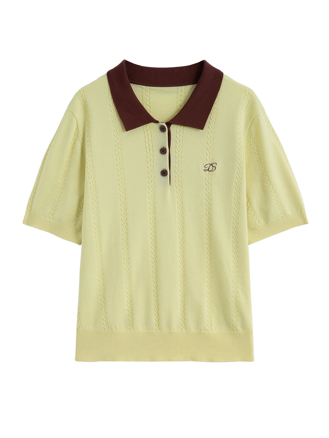 Eco Knit Polo Top with Contrast Collar