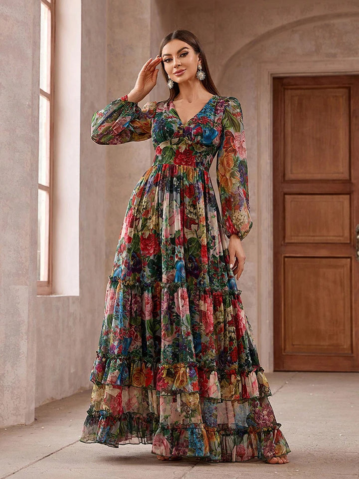 Elegant Boho Floral Maxi Dress