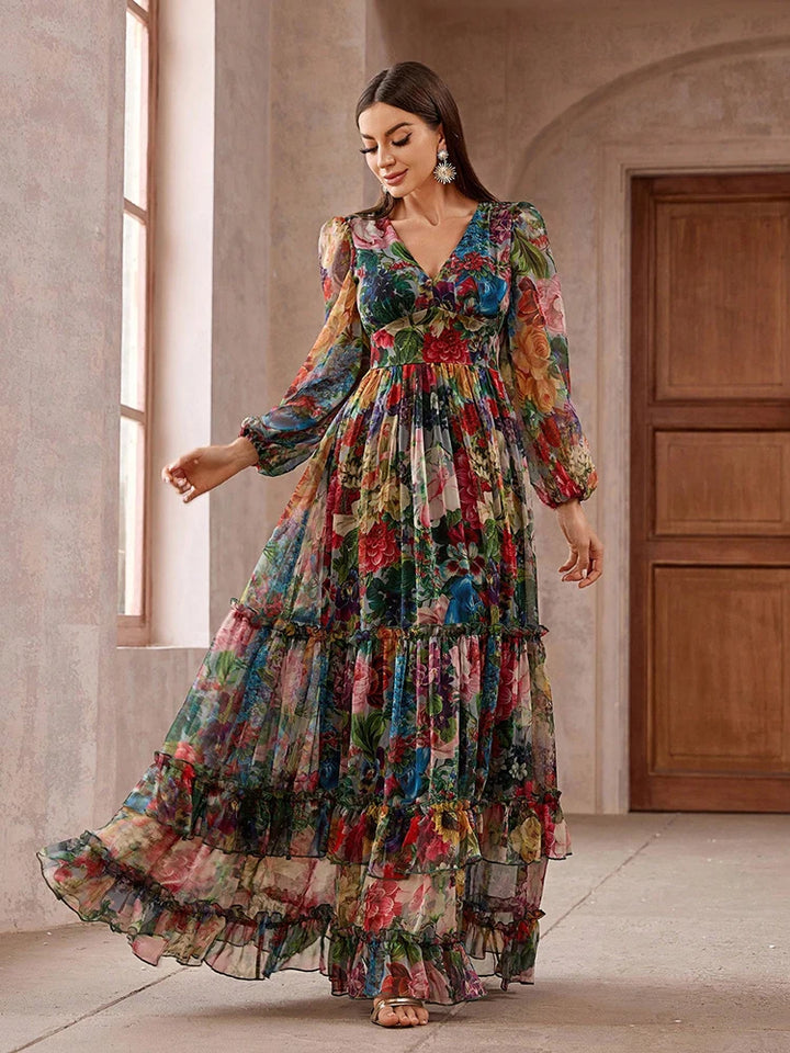 Elegant Boho Floral Maxi Dress