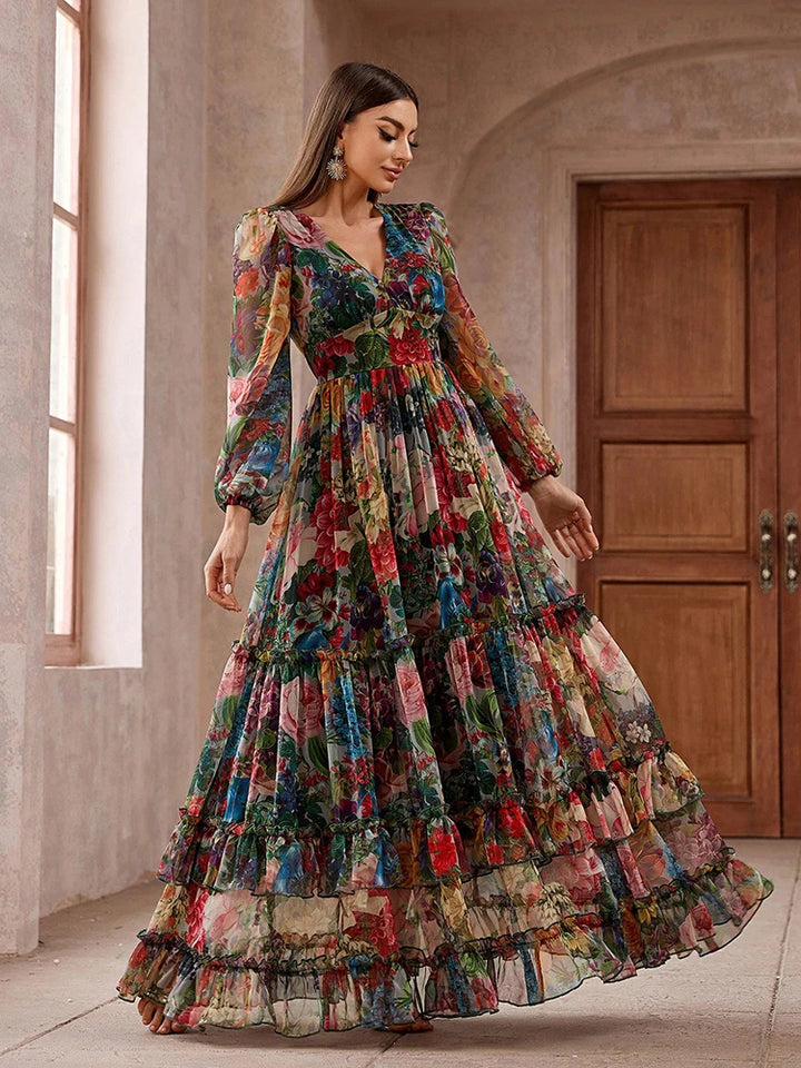 Elegant Boho Floral Maxi Dress