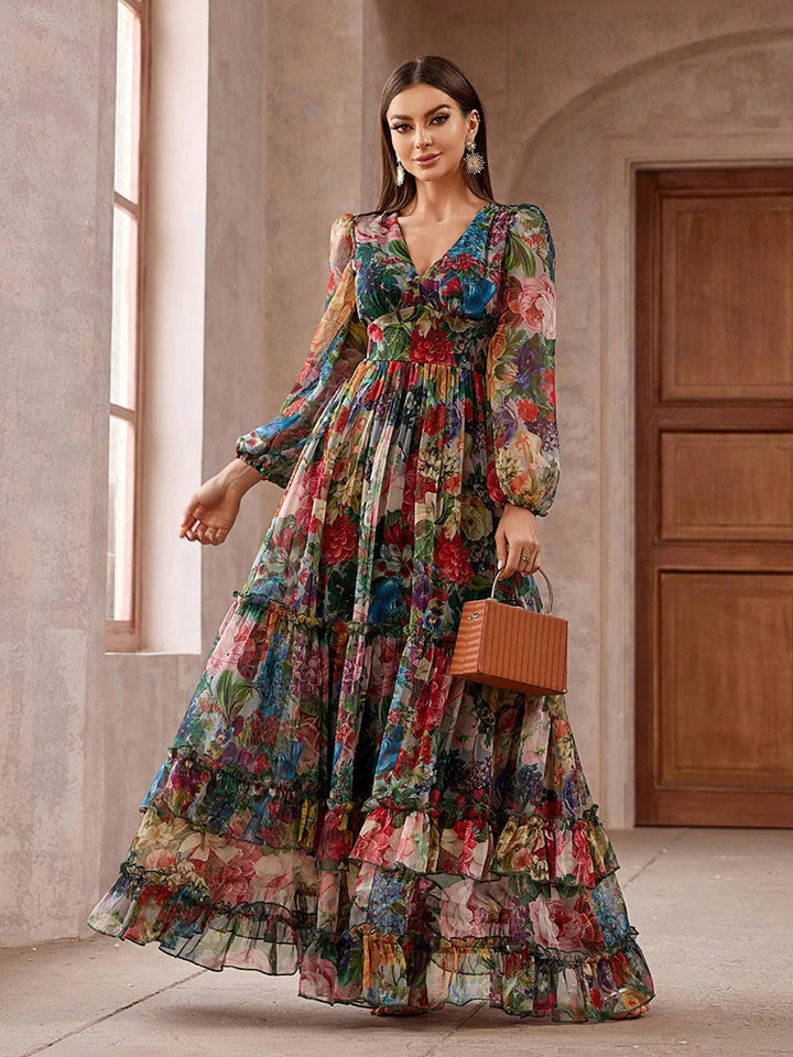 Elegant Boho Floral Maxi Dress