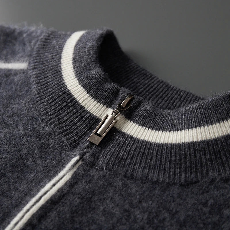 Elegant Cashmere Double-Breasted Peacoat
