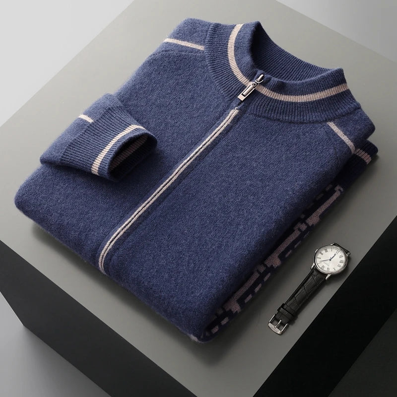 Elegant Cashmere Double-Breasted Peacoat