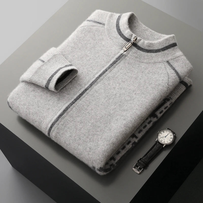 Elegant Cashmere Double-Breasted Peacoat