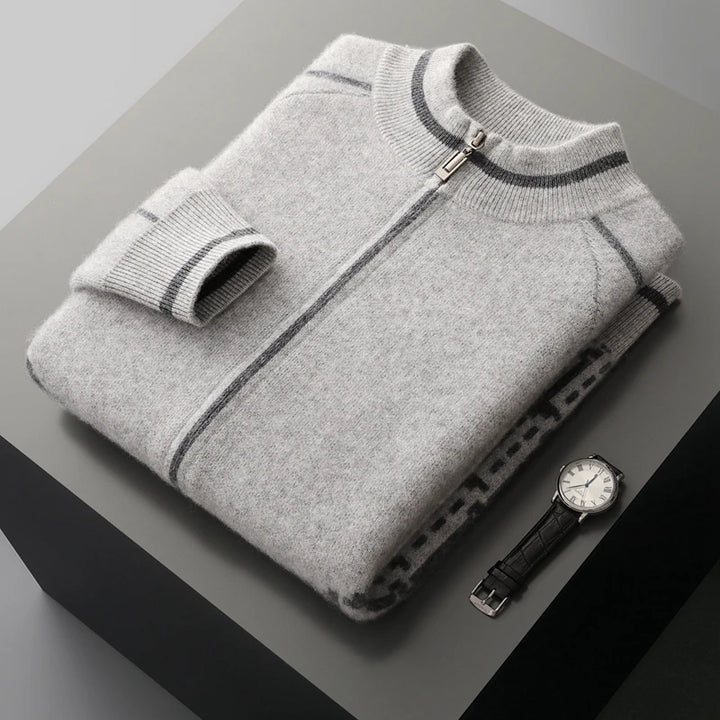 Elegant Cashmere Double-Breasted Peacoat