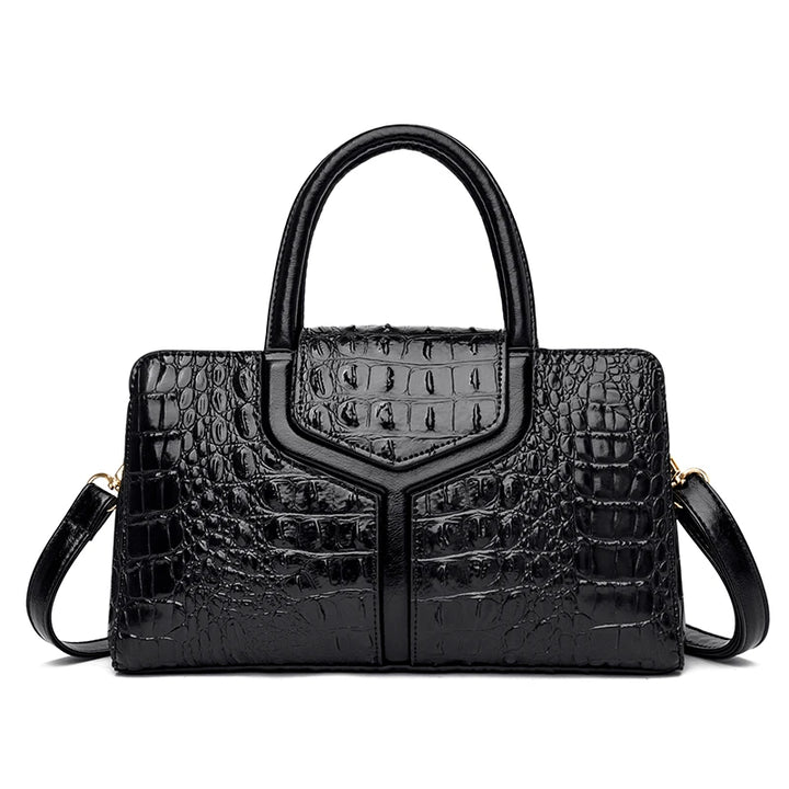 Elegant Crocodile Leather Crossbody Handbag