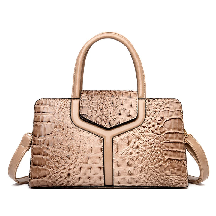 Elegant Crocodile Leather Crossbody Handbag