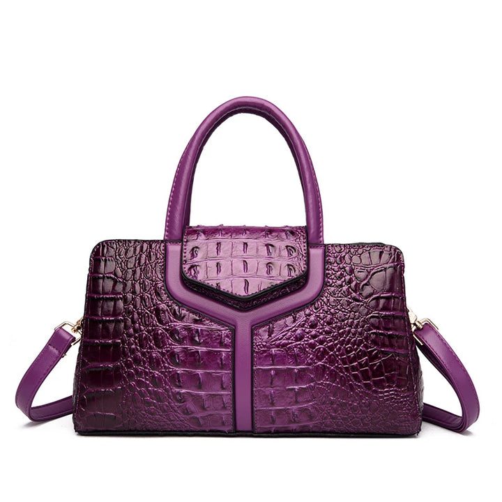 Elegant Crocodile Leather Crossbody Handbag
