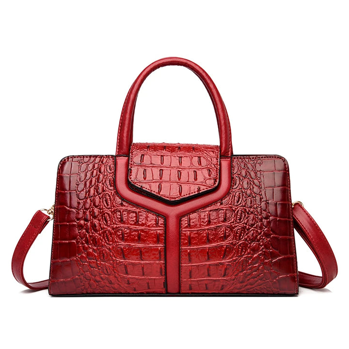 Elegant Crocodile Leather Crossbody Handbag