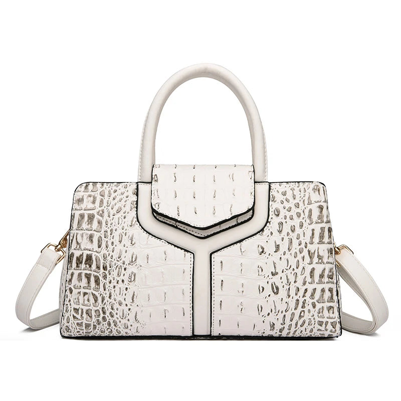 Elegant Crocodile Leather Crossbody Handbag