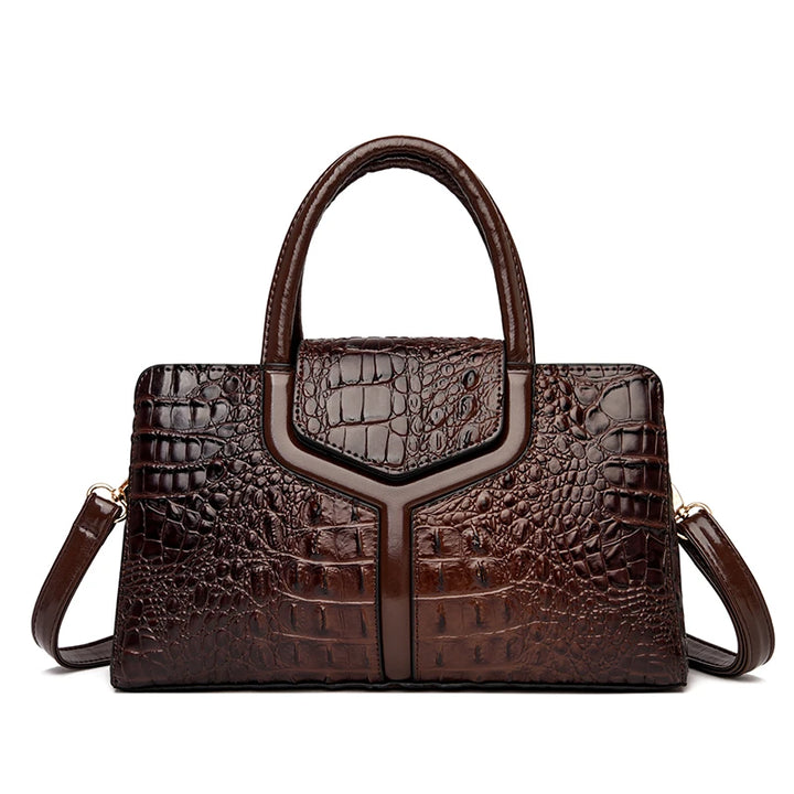 Elegant Crocodile Leather Crossbody Handbag