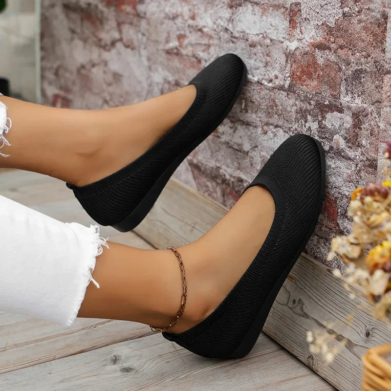 Elegant Embellished & Knitted Flat Ballerinas 