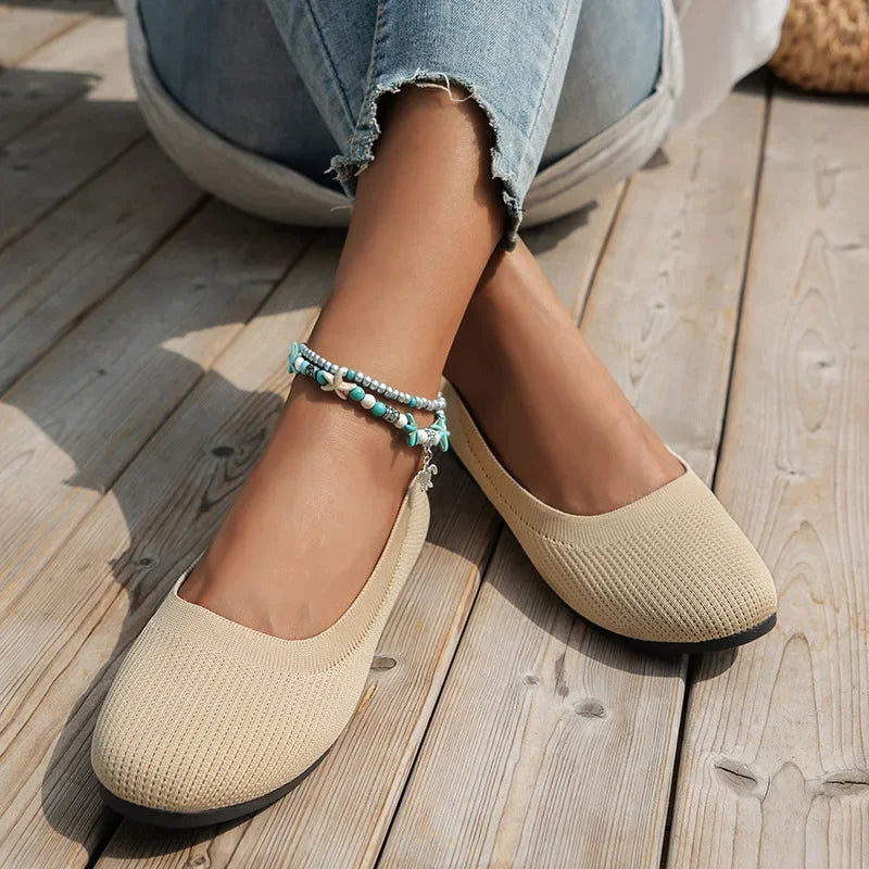 Elegant Embellished & Knitted Flat Ballerinas