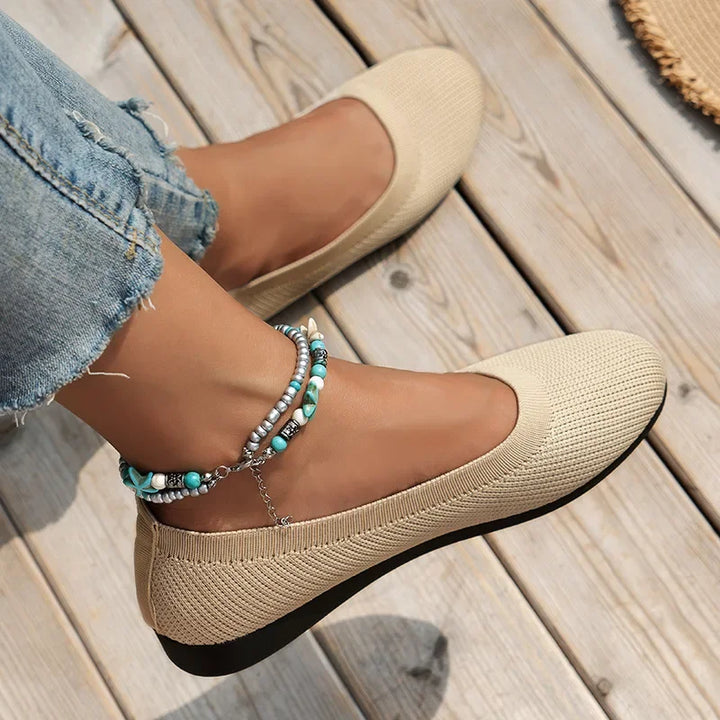 Elegant Embellished & Knitted Flat Ballerinas