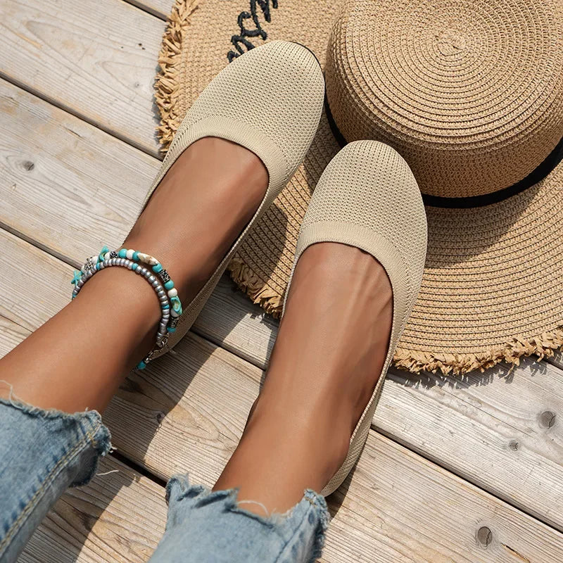 Elegant Embellished & Knitted Flat Ballerinas