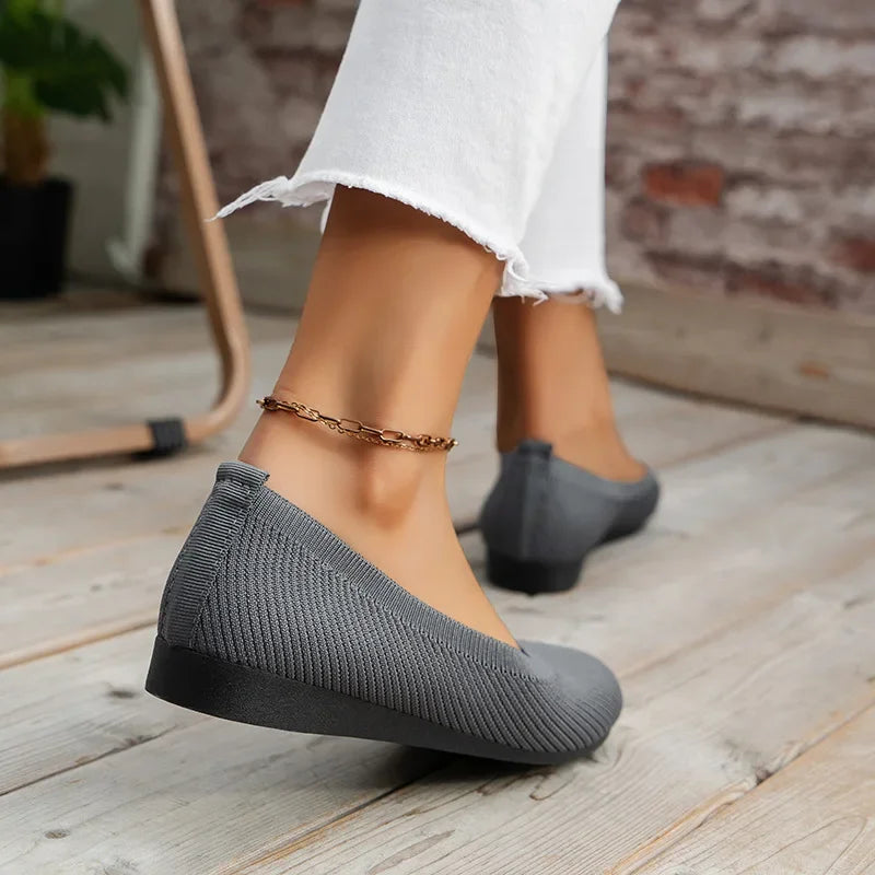 Elegant Embellished & Knitted Flat Ballerinas