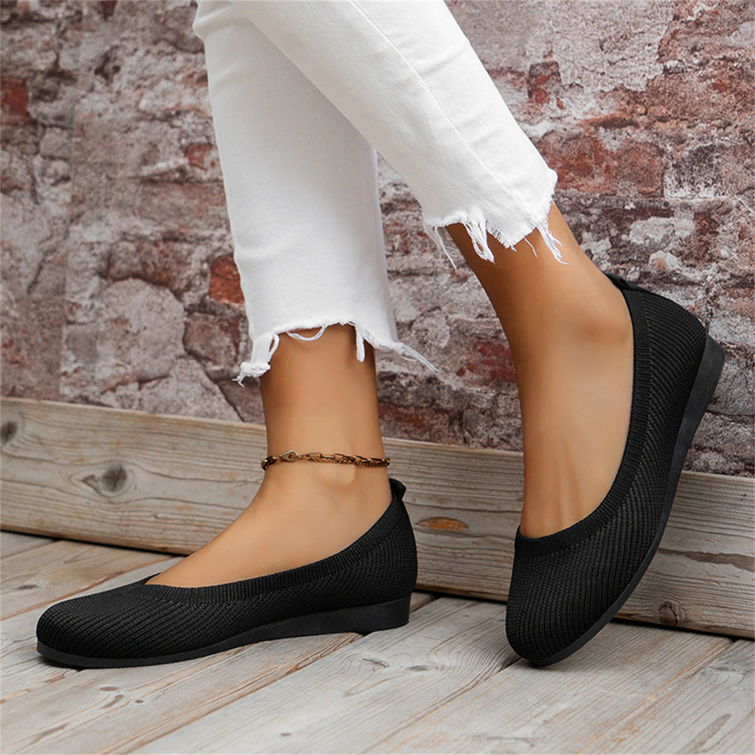 Elegant Embellished & Knitted Flat Ballerinas