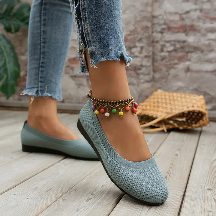 Elegant Embellished & Knitted Flat Ballerinas