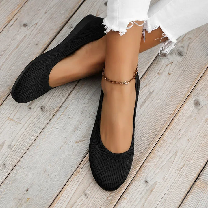 Elegant Embellished & Knitted Flat Ballerinas