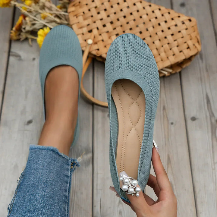 Elegant Embellished & Knitted Flat Ballerinas