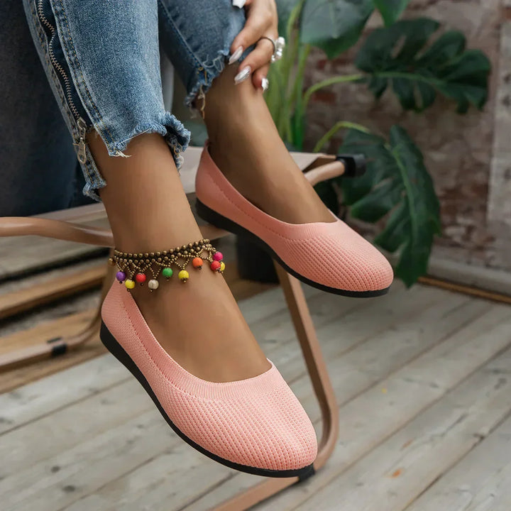 Elegant Embellished & Knitted Flat Ballerinas