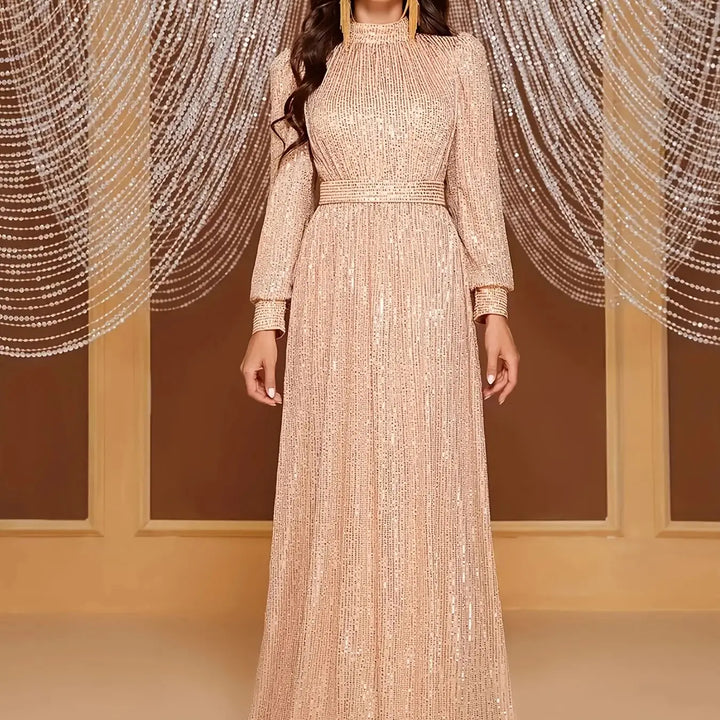 Elegant Long Sleeve Lace Maxi Dress