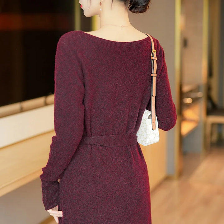  Elegant Merino Wool Knit Dress